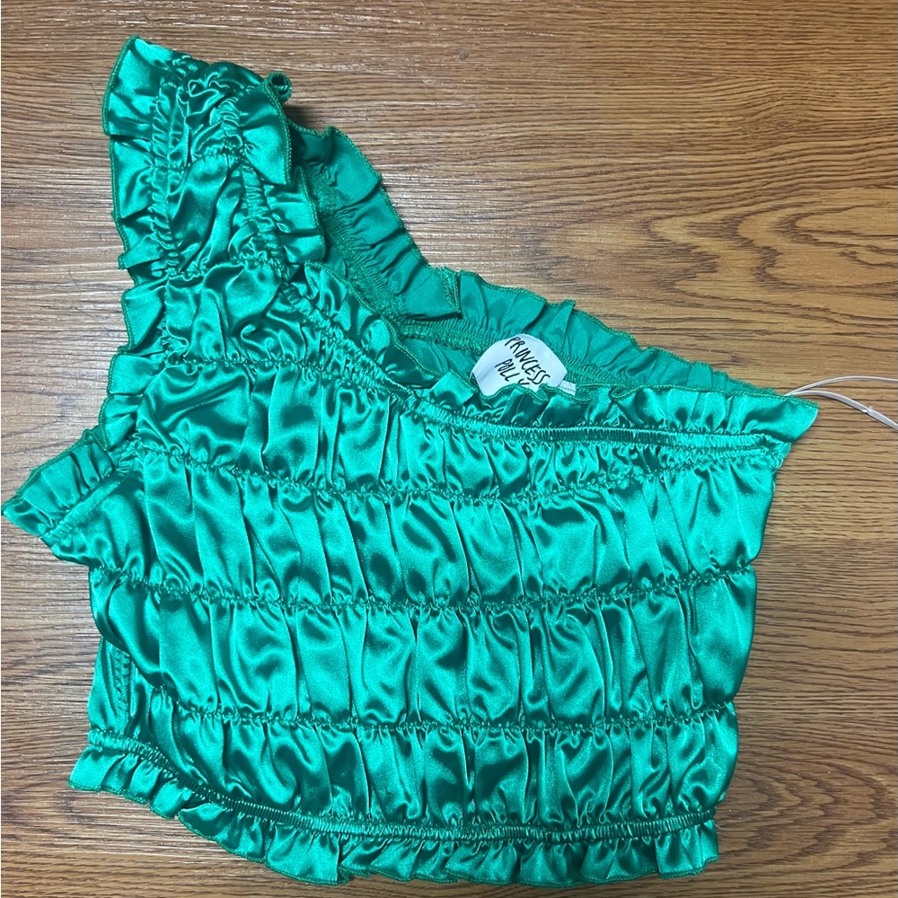 Princess Polly green one shoulder top